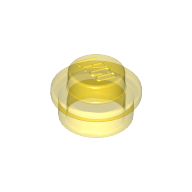 [New] Plate, Round 1 x 1 Straight Side, Trans-Yellow. /Lego. Parts. 4073
